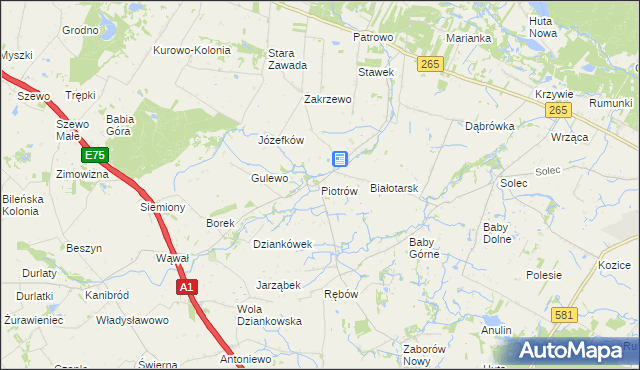 mapa Piotrów gmina Gostynin, Piotrów gmina Gostynin na mapie Targeo