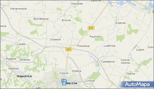 mapa Piotrowice gmina Nałęczów, Piotrowice gmina Nałęczów na mapie Targeo