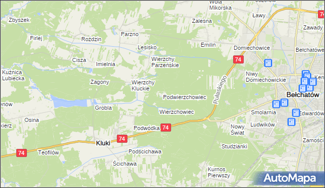 mapa Podwierzchowiec, Podwierzchowiec na mapie Targeo