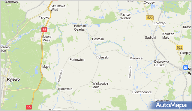 mapa Polaszki, Polaszki na mapie Targeo