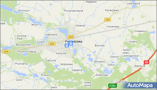 mapa Polska Wieś gmina Pobiedziska, Polska Wieś gmina Pobiedziska na mapie Targeo