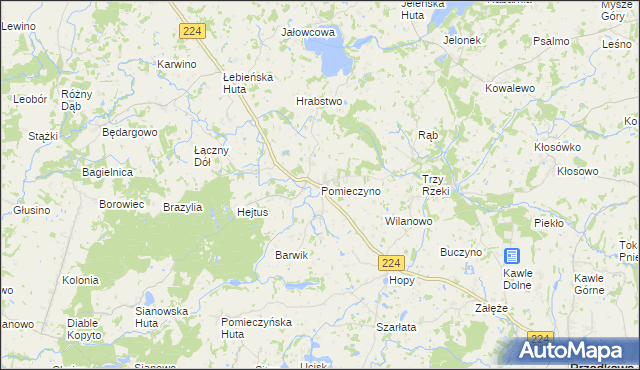 mapa Pomieczyno, Pomieczyno na mapie Targeo