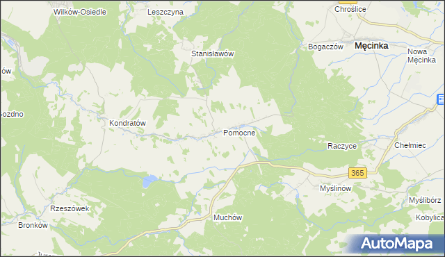 mapa Pomocne, Pomocne na mapie Targeo