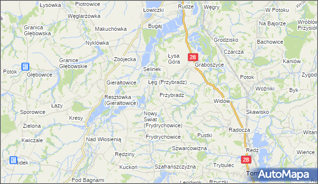 mapa Przybradz, Przybradz na mapie Targeo