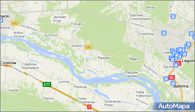 mapa Rajszew, Rajszew na mapie Targeo