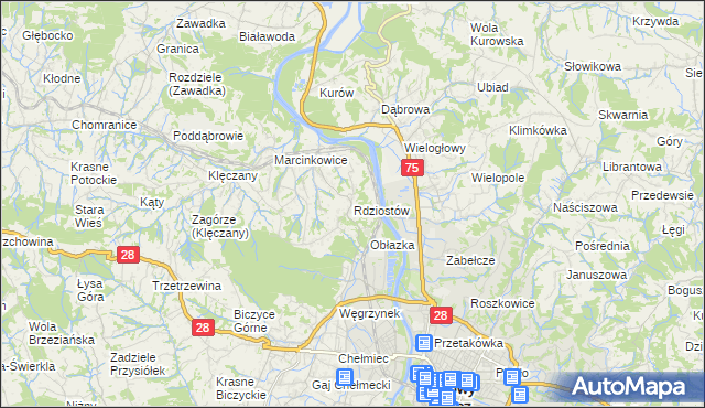 mapa Rdziostów, Rdziostów na mapie Targeo