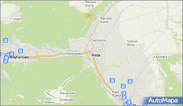 mapa Reda, Reda na mapie Targeo