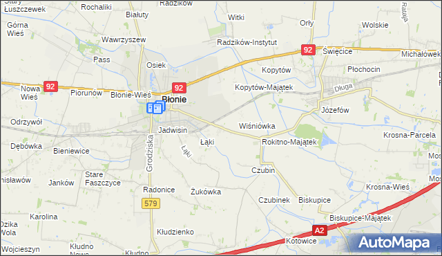 mapa Rokitno gmina Błonie, Rokitno gmina Błonie na mapie Targeo