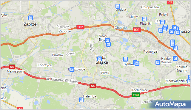 mapa Rudy Śląskiej, Ruda Śląska na mapie Targeo