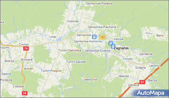 mapa Samsonów-Dudków, Samsonów-Dudków na mapie Targeo