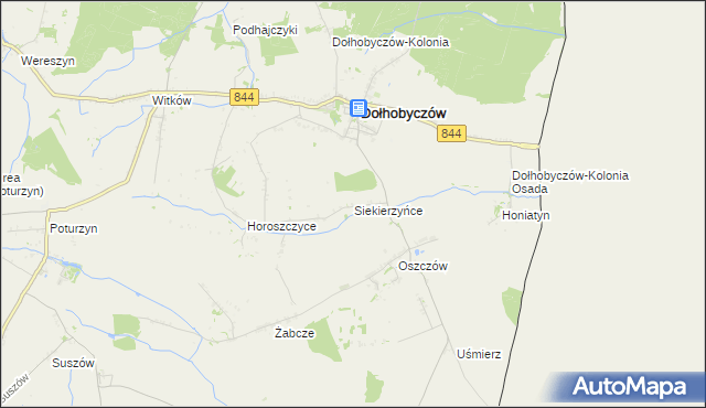 mapa Siekierzyńce, Siekierzyńce na mapie Targeo