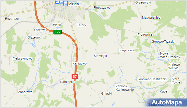 mapa Siemiątki, Siemiątki na mapie Targeo