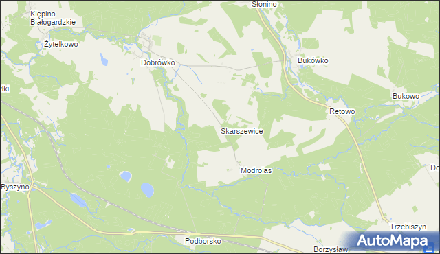 mapa Skarszewice, Skarszewice na mapie Targeo