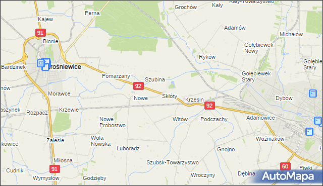 mapa Skłóty, Skłóty na mapie Targeo