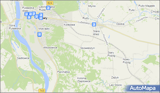 mapa Skowieszyn, Skowieszyn na mapie Targeo