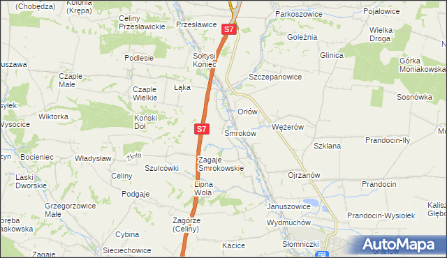 mapa Smroków, Smroków na mapie Targeo