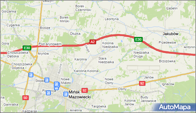 mapa Stara Niedziałka, Stara Niedziałka na mapie Targeo