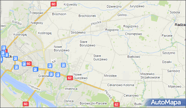 mapa Stare Gulczewo, Stare Gulczewo na mapie Targeo