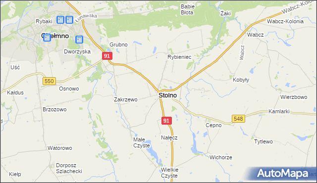 mapa Stolno powiat chełmiński, Stolno powiat chełmiński na mapie Targeo