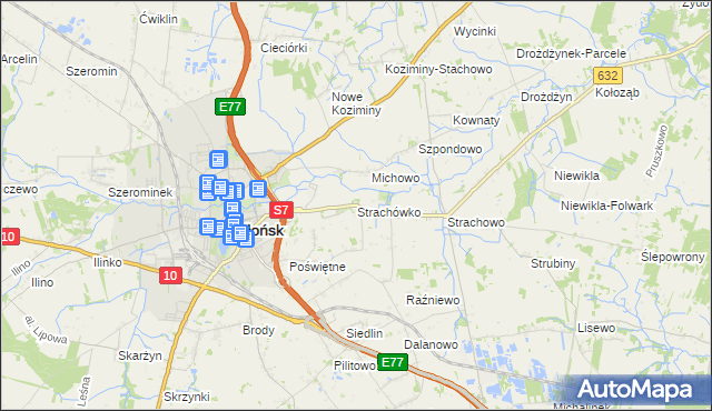 mapa Strachówko, Strachówko na mapie Targeo