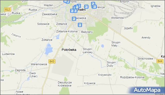 mapa Strupin Łanowy, Strupin Łanowy na mapie Targeo