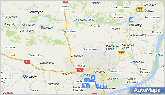 mapa Sucharzów, Sucharzów na mapie Targeo