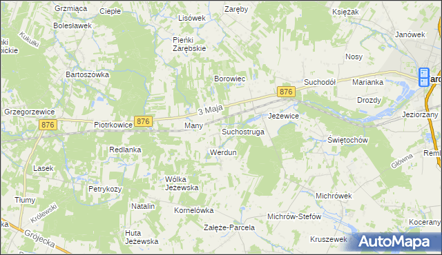 mapa Suchostruga, Suchostruga na mapie Targeo