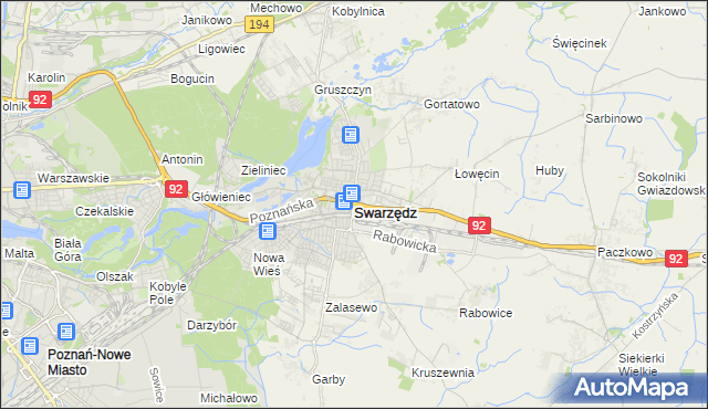 mapa Swarzędz, Swarzędz na mapie Targeo