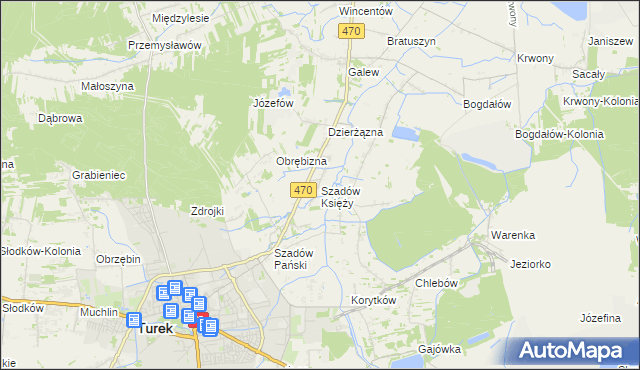 mapa Szadów Księży, Szadów Księży na mapie Targeo