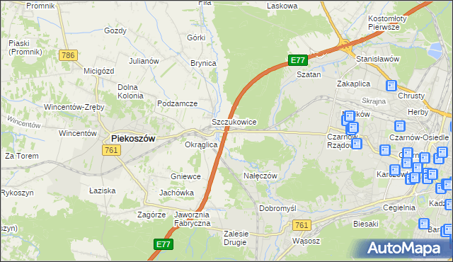 mapa Szczukowskie Górki, Szczukowskie Górki na mapie Targeo