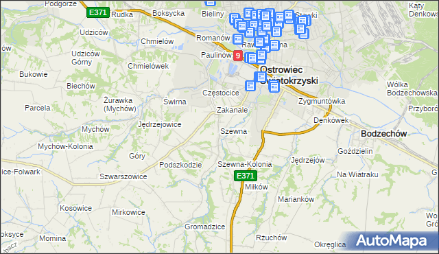 mapa Szewna, Szewna na mapie Targeo