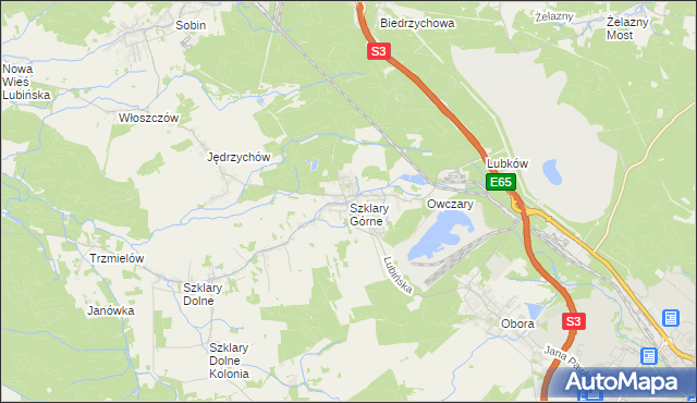 mapa Szklary Górne, Szklary Górne na mapie Targeo