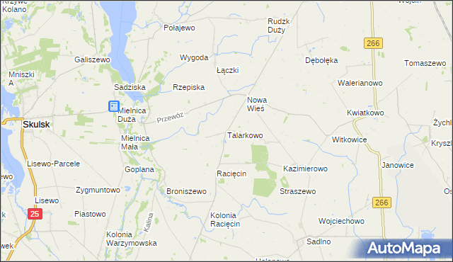 mapa Talarkowo, Talarkowo na mapie Targeo