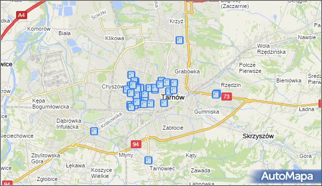 mapa Tarnów, Tarnów na mapie Targeo