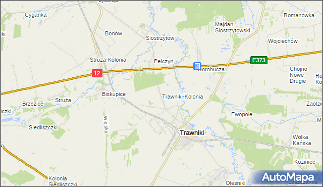 mapa Trawniki-Kolonia, Trawniki-Kolonia na mapie Targeo