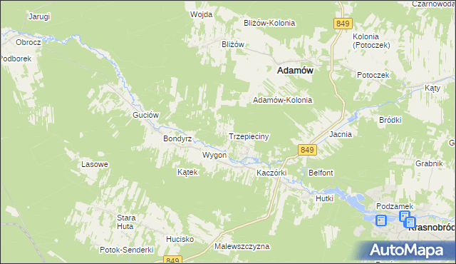 mapa Trzepieciny, Trzepieciny na mapie Targeo