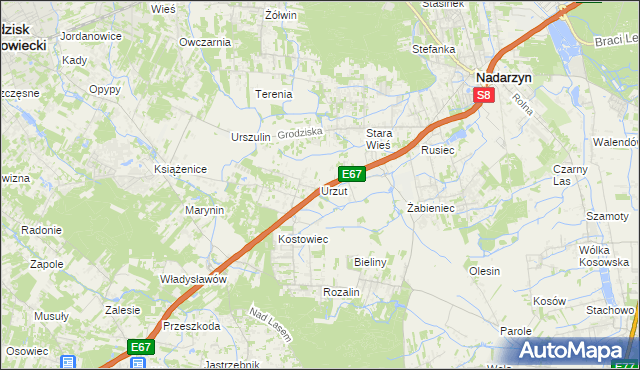 mapa Urzut, Urzut na mapie Targeo