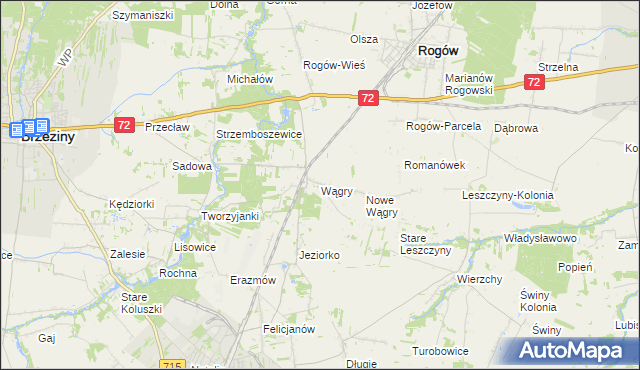 mapa Wągry, Wągry na mapie Targeo