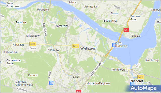 mapa Wieliszew, Wieliszew na mapie Targeo