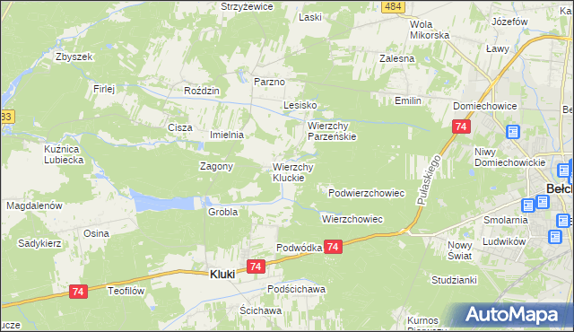 mapa Wierzchy Strzyżewskie, Wierzchy Strzyżewskie na mapie Targeo