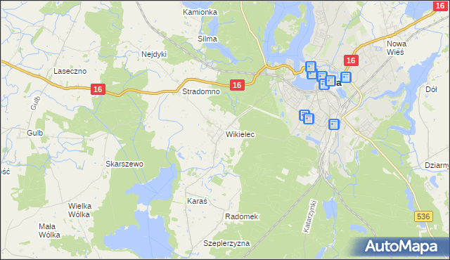 mapa Wikielec gmina Iława, Wikielec gmina Iława na mapie Targeo