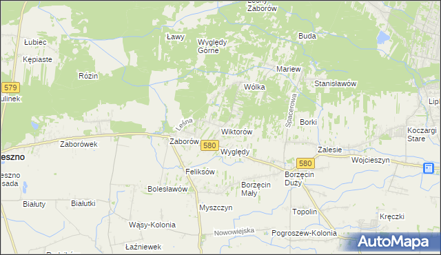 mapa Wiktorów gmina Leszno, Wiktorów gmina Leszno na mapie Targeo