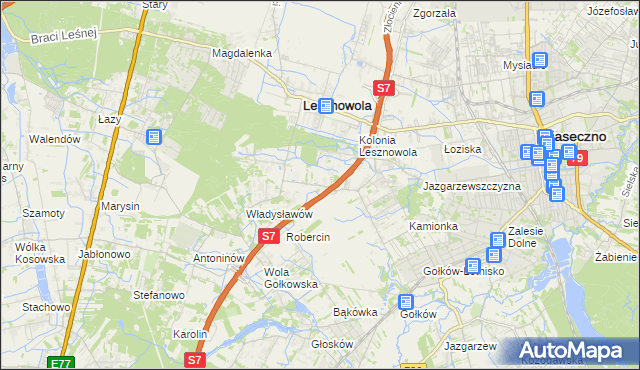 mapa Wilcza Góra gmina Lesznowola, Wilcza Góra gmina Lesznowola na mapie Targeo