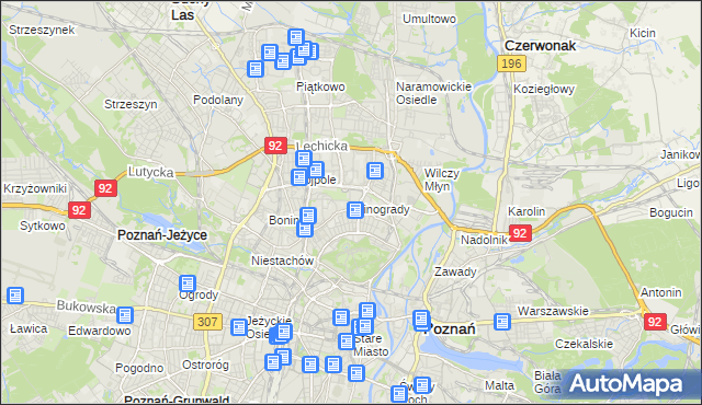 mapa Winogrady, Winogrady na mapie Targeo