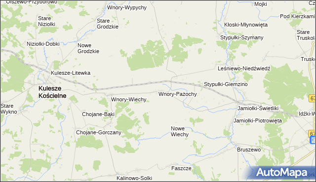 mapa Wnory-Pażochy, Wnory-Pażochy na mapie Targeo