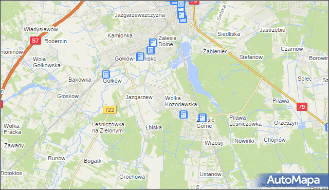 mapa Wólka Kozodawska, Wólka Kozodawska na mapie Targeo