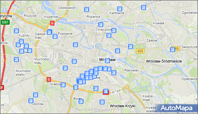 mapa Wrocławia, Wrocław na mapie Targeo