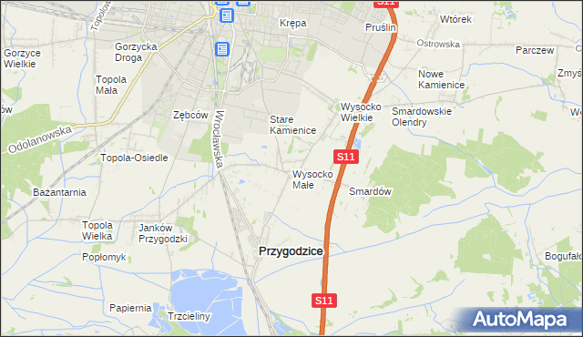 mapa Wysocko Małe, Wysocko Małe na mapie Targeo