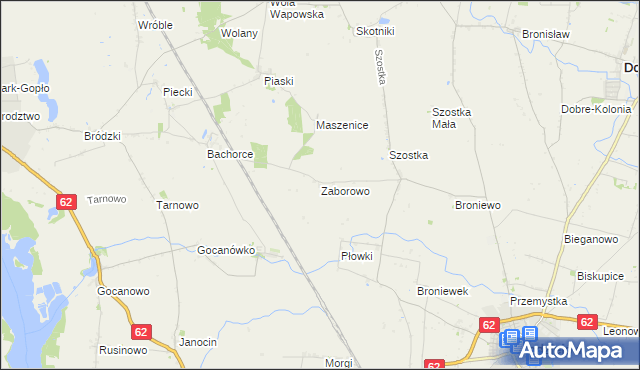 mapa Zaborowo gmina Kruszwica, Zaborowo gmina Kruszwica na mapie Targeo