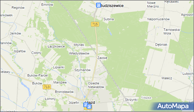 mapa Zaosie, Zaosie na mapie Targeo